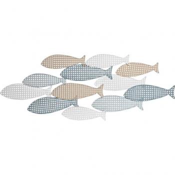 Decoración de Pared Mediterráneo Peces 110 x 4,5 x 40 cm