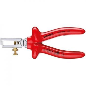 Alicate pelacable VDE GEDORE 8098-160, longitud 160 mm, apto para trabajos en instalaciones eléctricas, aislamiento de hasta 1000V, fabricado en acero al cromo vanadio, mango ergon