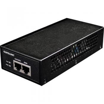 INTELLINET 560566 Gigabit High Power POE Injector, 1 x 30 W, IEEE 802.3af/at compatible, supports up to 1000 Mbps data transfer rate, compact design for easy installation, suitable for