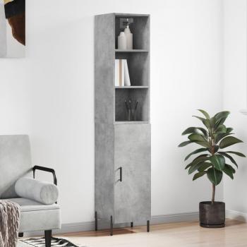 Aparador de madera contrachapada gris hormigón 34,5x34x180 cm