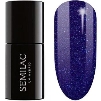 Semilac 087 UV Hybrid Nail Polish Glitter Indigo - Esmalte Semipermanente de 7ml