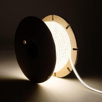 Bobina de Tira LED Regulable 220V COB 320 LEDs/m 720 lm/m Ancho 12 mm 50 Metros IP65 Corte cada 50 cm Blanco Neutro 4000K