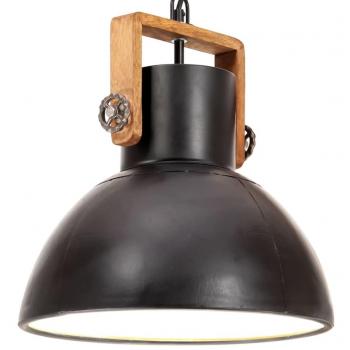 Lámpara colgante industrial redonda 25 W negra 30 cm E27