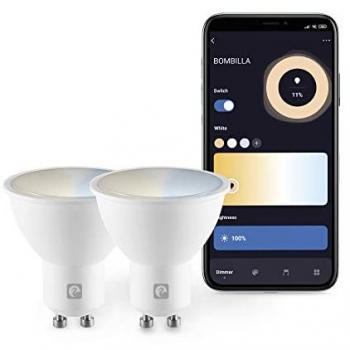 Bombilla LED Inteligente Wifi Dicroica GU10 Smart Pack 2, 4.5W (equivale a 40W de incandescencia), E27, CCT, Intensidad regulable, Programable, Control