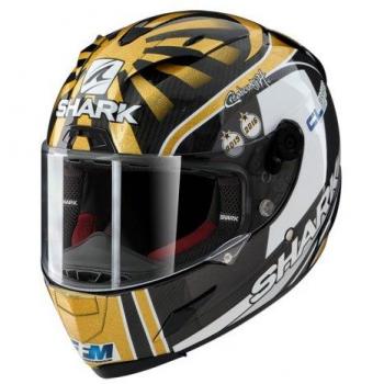 Shark de Hark – Race – Casco de Moto R Pro Carbon Zarco, Blanco/OR/Negro, Tamaño XL