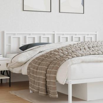 Cabecero de metal blanco 193 cm Vidaxl