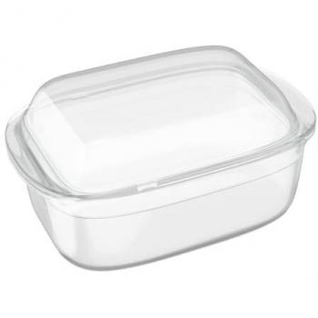 Pirofila de Vidrio con Tapa, 4,5 l, Apta para Lavavajillas, Ideal para Lasañas y Gratines - Relaxdays