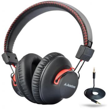 Avantree Audition 40hrs Auriculares Bluetooth con micrófono, estéreo HiFi aptX, inalámbricos y con Cable, batería de Larga duración cómoda y Auriculares Vintage Ligeros para PC, teléfono, música