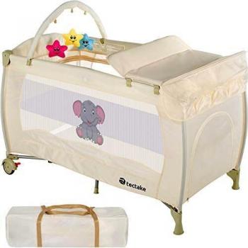Cuna de viaje ajustable Dodo 132x75x104 cm con bolsa de transporte beige