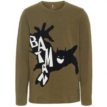 NAME IT Camiseta Manga Larga NIÑO Batman - 122-128, Burnt Olive