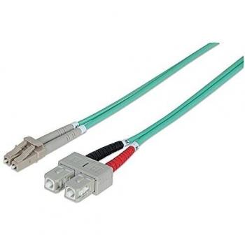 Intellinet kb001291 intellinet lcsc 50125 m fiber optic patch cable with multimode 5 meter length aqua 5 meter length