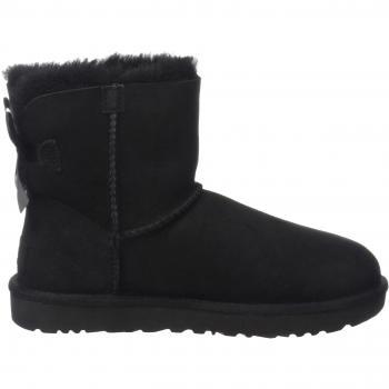UGG® Women's Mini Bailey Bow II Boot - Sheepskin Classic Boots, Color: Black, Size: 11 M