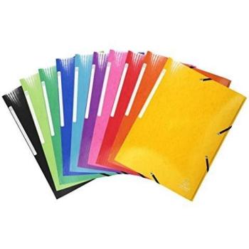 Exacompta 55829E - Pack de 25 carpetas con goma, A4, multicolor