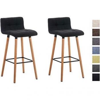 Set de 2 Taburetes Bar Lincoln en Tela Natural Gris Oscuro