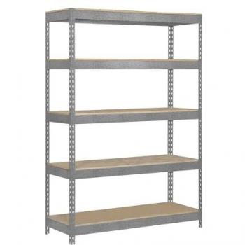 Estantería metálica industrial SimonRack, 2000x1200x450 mm, 5 estantes de madera, soporta 300 kg de punto flexión por balda, acabado galvanizado/madera
