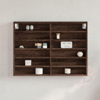 Vitrina de Madera Multicapa Roble Marrón 80x8,5x58 cm