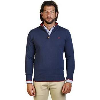 THE TIME OF BOCHA Jersey Hombre Cuello Cremallera JI1JCREMA-Ocean Talla XL
