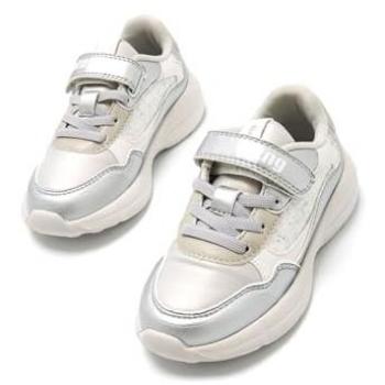 Zapatillas Deportivas de Niña Mustang Mare-Evo Plata con Detalle de Glitter y Cierre de Cordones