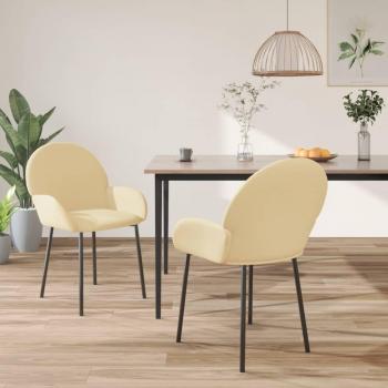 Cream Velvet Dining Chairs - Set of 2