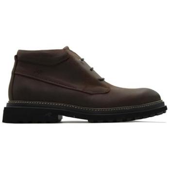 Botín de piel para hombre Fluchos F2055 con cordones, suela de goma, tacón y plantilla extraíble color castaño talla 43