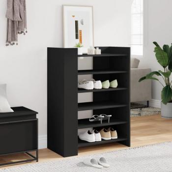 Zapatero negro de madera multicapa 74,5x37,5x100 cm