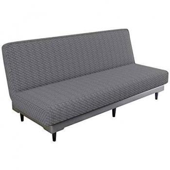 MAXIJIN Funda Elástica para Sofá Cama Funda para Sofá de Clic Clac 3 Plazas sin Brazos Protector de Muebles de Color Sólido para Sofá Plegable sin Reposabrazos