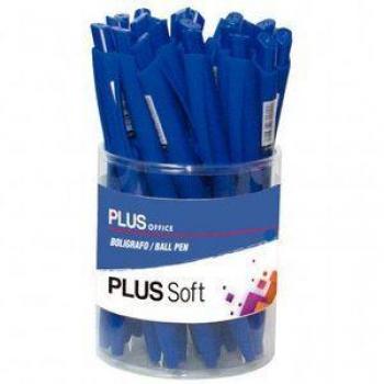Bolígrafo Retráctil Tacto Goma Plus Office Soft 0,7 mm Azul