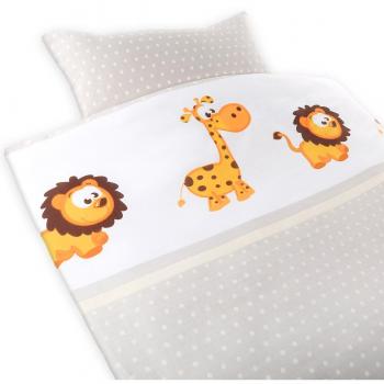 Gräfenstayn® 2 piezas Juego de cama para niños con motivos de animales y cremallera integrada hecha de 100% algodón, funda nórdica de 135x100 cm y funda de almohada de 60 x 40cm