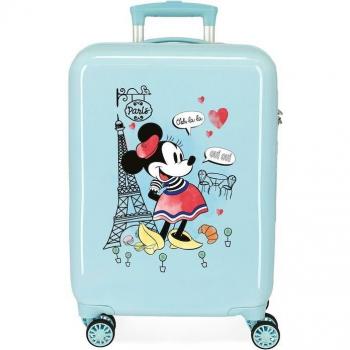 Disney Minnie Around The World Paris Turquesa Maleta de Cabina Rígida ABS Infantil con Capacidad de 34L