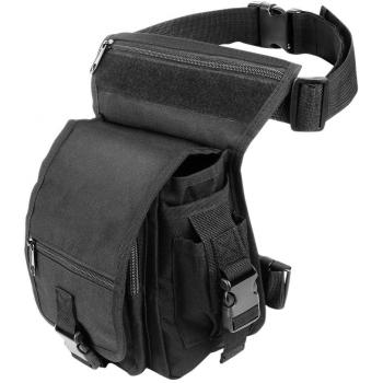 Exterior táctico impermeable pierna bolsa banana para deporte caminata camping militar bolsa Molle cinturón bolsa moto para hombres, negro
