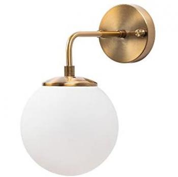 Aplique de pared vintage de metal con pantalla blanca, 15x27x25 cm, casquillo E14 Max 40 W