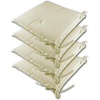 Set de 4 cojines para silla Sydney crema 41x37cm - Impermeables y antideslizantes