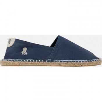 Alpargata hombre Azul con logo lateral y suela de esparto