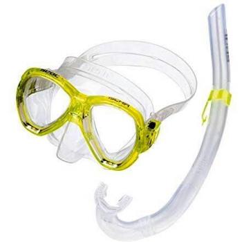 SEAC Ischia MD Set de Snorkeling, Unisex niños, Transparente/Amarillo, M