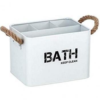 Caja para baño con 4 compartimentos serie Gara blanco