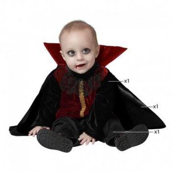 Disfraz de Vampiro para bebé y niño Atosa - Incluye capa, camiseta negra con detalles rojos, pantalones negros, gorro con cuernos y zapatillas a juego