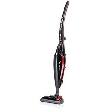 Ariete Evo 2 en 1 2764 - Aspirador Escoba de Mano con Cable, Ciclónico, 600 W, Filtro Hepa, Color Negro y Rojo
