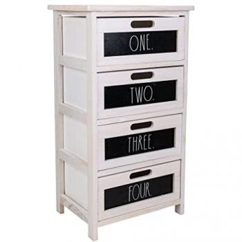 Cajonera Multicolor Wanderlust Deco 40x29x73h cm, Cajonera de Madera Blanca Wanderlust Deco 40x29x73h cm, Cajonera Alexandra House Living Blanco Madera de Paulonia