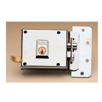 Cerradura de Sobreponer Derecha 120x60mm Modelo 612DHN con Picaporte y Palanca en Hierro Niquelado Yale