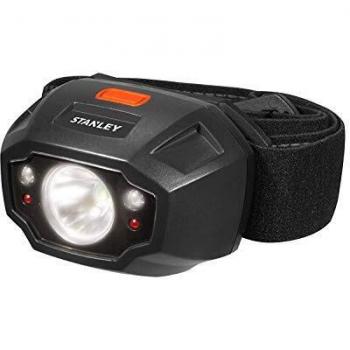 STANLEY - Linterna LED de manos libres con luz frontal de 290 lúmenes con diadema ajustable, batería alcalina alimentada