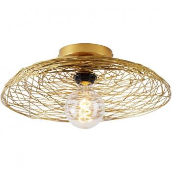 Plafón de techo Lindby Thorian, Ø 40 cm, dorado, hierro, diseño moderno para salón y comedor, 1 llama E27