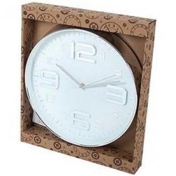 Reloj de Pared 30,5 cm Number Plata/Blanco