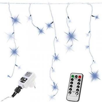 Guirnalda LED Voltronic 5m, 200 LEDs, Blanco Frío, IP44, Resistente a Intemperie, Control Remoto, 8 Modos de Iluminación