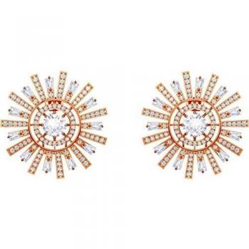SWAROVSKI 5464833 - Pendientes de Botón en Acero Inoxidable para Mujer, Oro Rosa