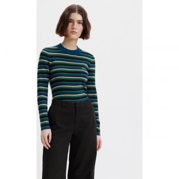 Jersey Levis Crew Rib Sweater Rayas Azul Mujer