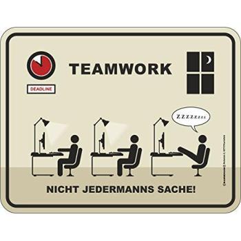 Teamwork nicht Jedermann Placa Alu 17x22cm VR492-1