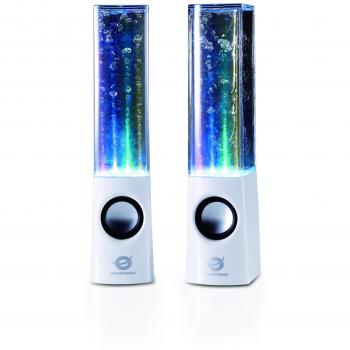 Conceptronic dancing water kit de 2 altavoces de ordenador usb blanco