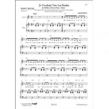 PARTITURA CLASICA - Je Voudrais Voir Les Etoiles - P. DUBOST - Children's Choir and Piano or Guitar