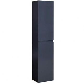 Columna de baño suspendida Sorrento gris 140 cm con decoración en roble carbono