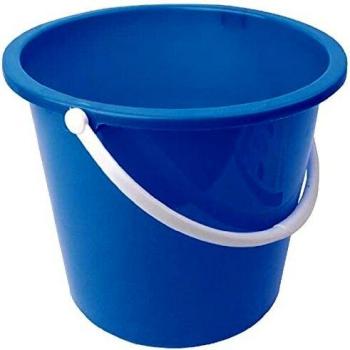 Cubo redondo de plástico, color azul, de la marca Jantex
